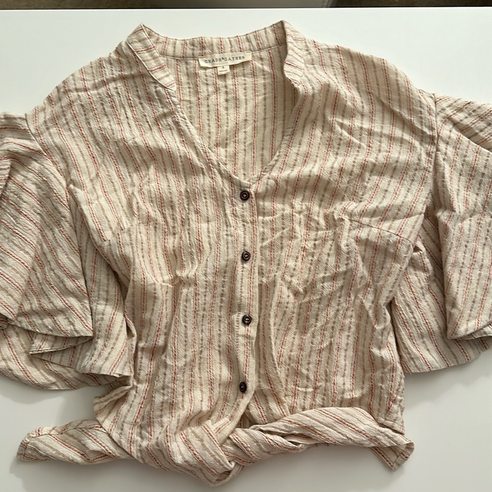 Cropped Front Tie Top